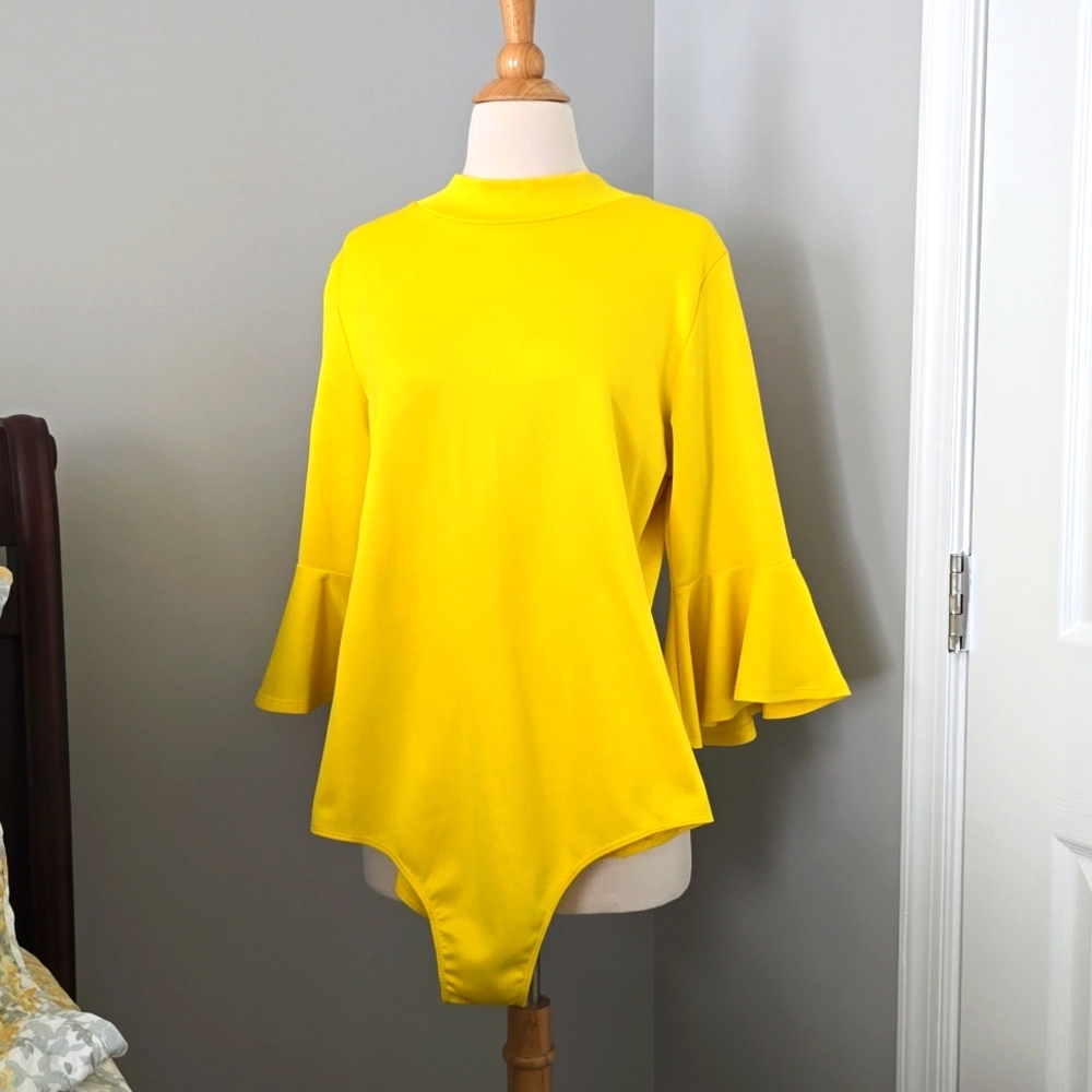Body suit, yellow long sleeve